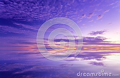 Amazing bright after sunset marine seascape Stock Photo