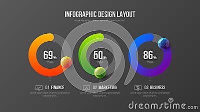 Amazing business infographic presentation vector illustration concept. Corporate marketing analytics data report creative design l Vector Illustration