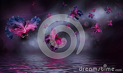 Amazing butterfly fairy of flowers Stock Photo