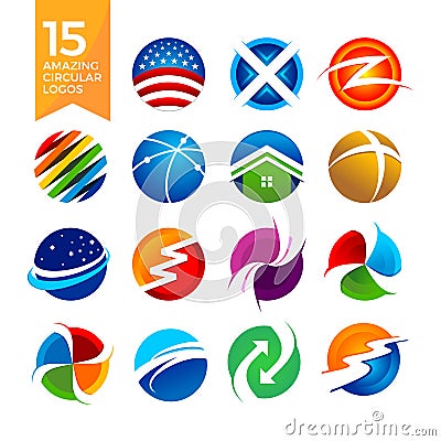 15 Amazing Circular Shape Logos Vector Illustration