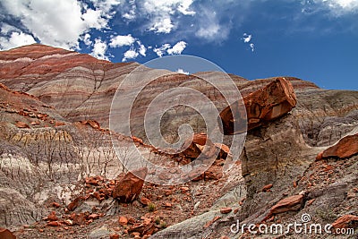 Amazing close-up if the colorful layers and rock formations of Grand Staircase-Escalante National Monument in Paria Utah Stock Photo