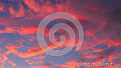Crazy Clouds - pink blue sky - Stock Photo