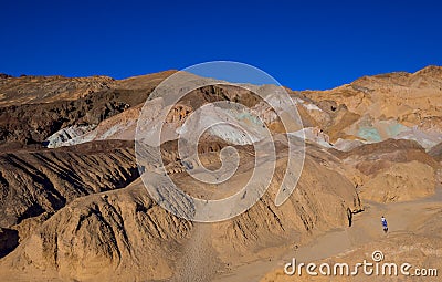 The amazing colorful rocks and mountains at Death Valley National Park - Artists Palette - DEATH VALLEY - CALIFORNIA - Editorial Stock Photo