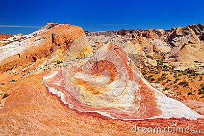 Amazing colors and shapes of Crazy Hill sandstone formation in Valley of Fire State Park Stock Photo