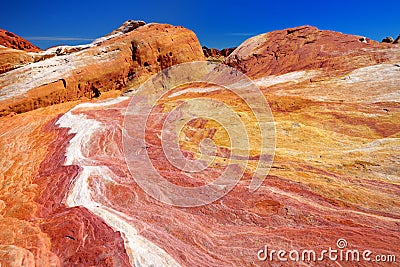 Amazing colors and shapes of Crazy Hill sandstone formation in Valley of Fire State Park Stock Photo