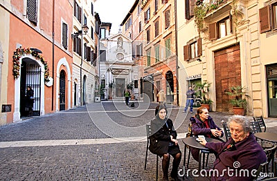 Amazing courtyard in Rome Editorial Stock Photo