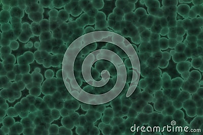 amazing creative teal, sea-green huge amount of bio living cells digitally made background or texture illustration Cartoon Illustration