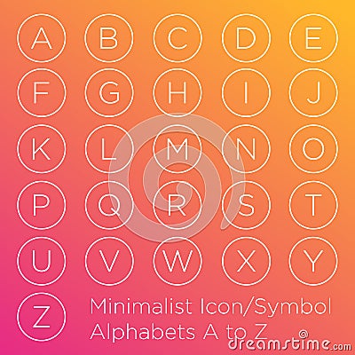 Alphabet inside Circle shape icons Vector Illustration