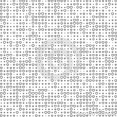 Halftone heart shape dots vector in white background Vector Illustration