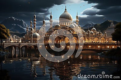 Amazing design of Islamic mosque Stock Photo