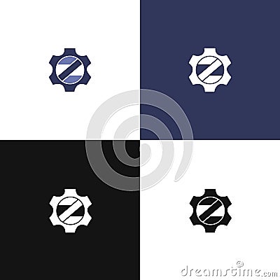 Z auto circle gear icon logo Stock Photo