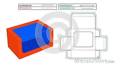 Amazing display box, 2d side display box, dieline template and 3d box, Vector Illustration
