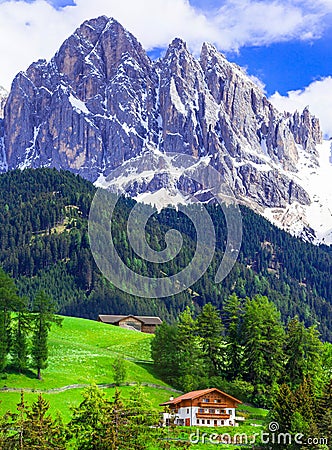 Amazing Dolomites mauntains. Beauty in nature, north of Italy Stock Photo