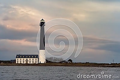 Amazing dusk view of Sorve Lighthouse on island Saaremaa Stock Photo