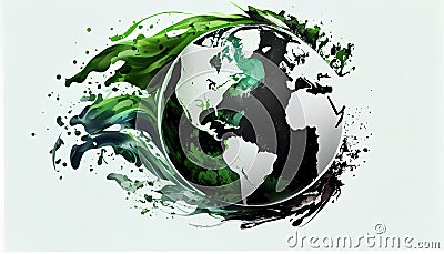 Amazing Earth Logos.Earth day concept. Stock Photo