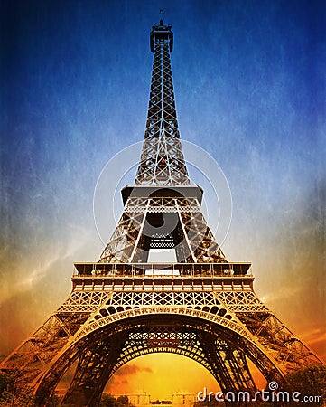 Amazing Eiffel Tower Stock Photo