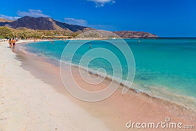 Amazing Elafonisi beach, Chania prefecture, South of Crete island, Greece Editorial Stock Photo