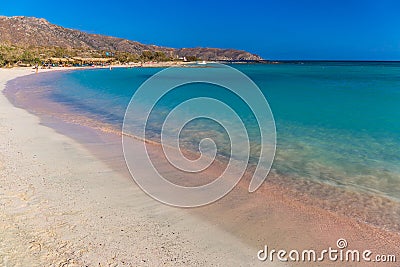 Amazing Elafonisi beach, Chania prefecture, South of Crete island, Greece Editorial Stock Photo