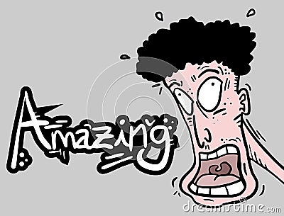 Amazing expression Vector Illustration