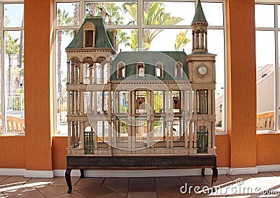 Amazing french chateau style birdhouse Stock Photo