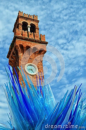 Amazing Glass Sculpture in Murano Stock Photo