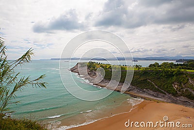 Amazing golf course on the dramatic coast, Santander, Spain Stock Photo