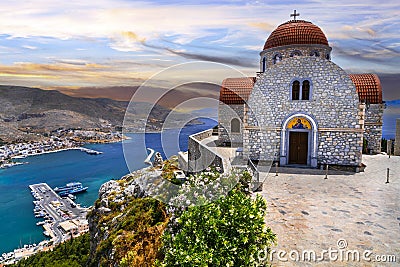 Amazing Greece - beautiful Kalymnos island, Dodecanese. Stock Photo