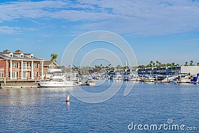 Amazing harbor scenery in the seaside neighborhood of Long Beach California Stock Photo