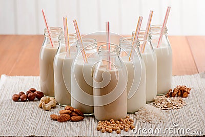 Amazing homemade vegan milk Stock Photo