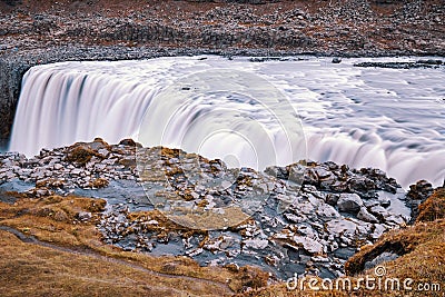Amazing Iceland landscape at Dettifoss waterfall in Northeast Iceland region. reputed to be the most powerful waterfall Stock Photo