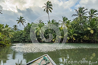 Amazing Indian river in Dominica near Roseau and Portsmouth Stock Photo