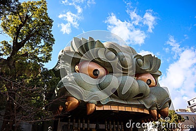 Amazing japanese temple in Osaka Stock Photo