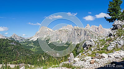 Amazing landscape at the Dolomites in Italy. View at Lagazuoi from the trenches of the First World War Stock Photo