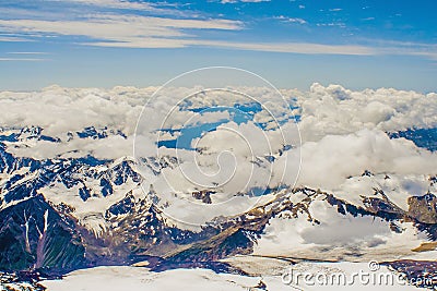 Amazing landscape.Extreme climbing Elbrus. Stock Photo