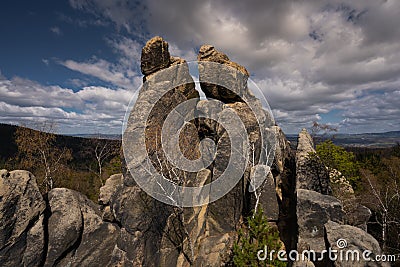 Amazing lookout point with rock formations. Stock Photo
