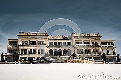 Amazing majestic and expensive house at winter Lake Geneva , WI , USA 01/27/2019 Editorial Stock Photo