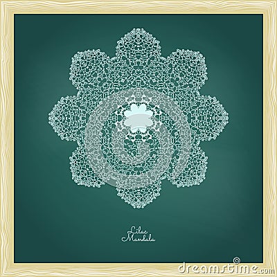 Amazing mandala of lilac flowers Vector Illustration