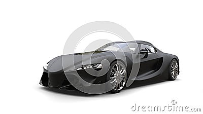 Amazing matte black super sports car - beauty shot Stock Photo