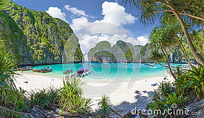 Amazing Maya Bay on Phi Phi Islands, Thailand Stock Photo