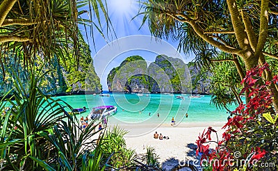 Amazing Maya beach in Phi Phi Islands, Thailand Stock Photo
