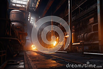 Amazing Modern Hot Strip Rolling Mill Factory Stock Photo