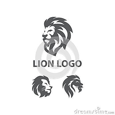 Amazing Modern Strong Lion Head Black White Concept Design Vector Illustration