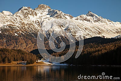 Amazing mountain scenery from St. Moritz, Switzerland. Stock Photo