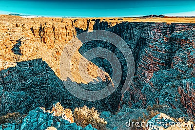 Amazing natural geological formation - End part Grand Canyon in Arizona Stock Photo