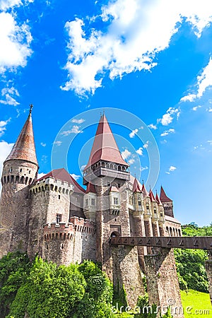 Corvinesti castle in the middle of transylvania, Hunedoara, Romania Stock Photo