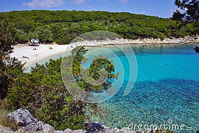 Amazing panorama of Emblisi Fiskardo Beach Stock Photo