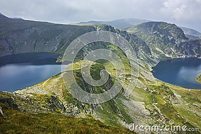 Amazing panorama of The Eye and The Kidney lakes Stock Photo