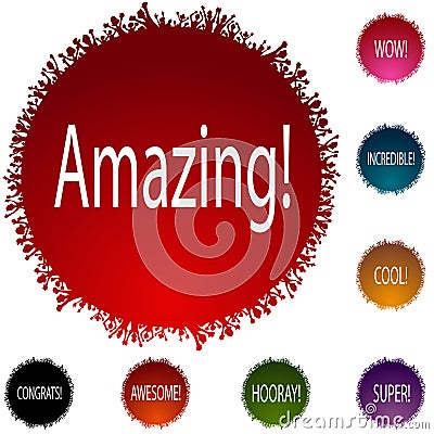 Amazing People Circle Set Vector Illustration