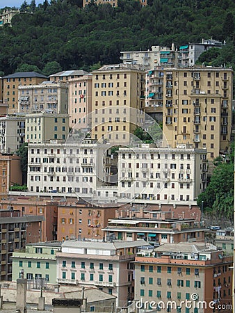 An amazing photography of some public housing in Genova Stock Photo