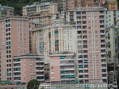 An amazing photography of some public housing in Genova Stock Photo